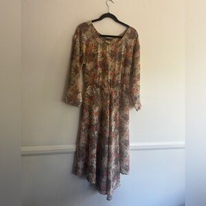 Vintage 80s 90s Knapp Studios floral polyester boho dress